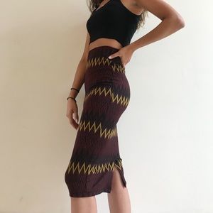Sassy TriColor Midi Tight Pencil Skirt